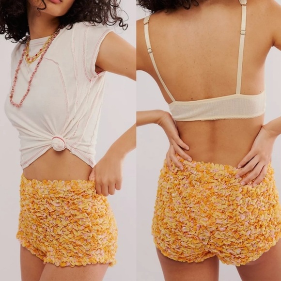 Free People Pants - Free People Scrunch It Up Shorts sunset punch sz L